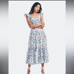LOVESHACKFANCY
Chessie Floral Cotton Midi Dress
